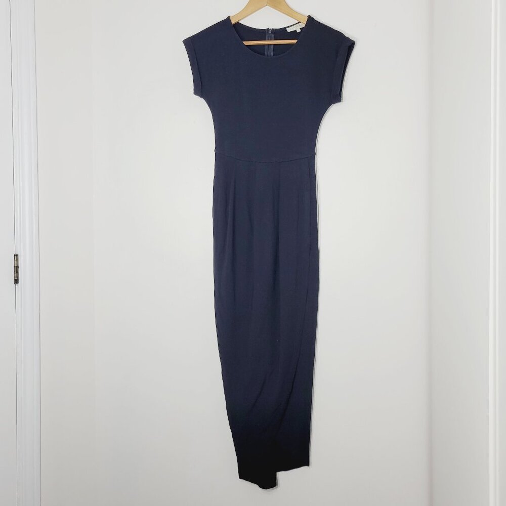 🛍️ Florence The Label Womens Black Short Sleeve Belted Tulip Faux Wrap Dress
